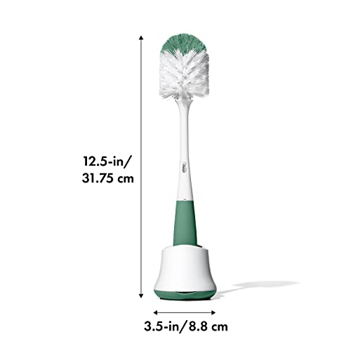 Image of OXO Tot Bottle Brush with Nipple Cleaner and Stand - Sage