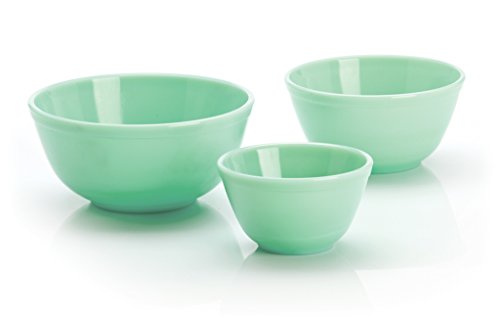 Set de tazones de vidrio Jadeite Mosser Glass miniatura 1