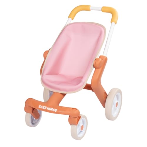 Smoby - Baby Nurse Puppenbuggy Pop - Puppenwagen mit frei beweglichen Vorderrädern, Metallrahmen - Für Puppen bis 42 cm (Puppe nicht enthalten) - Griffhöhe 53 cm - ab 18 Monaten, produziert in Spanien