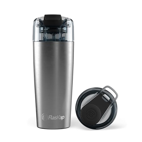 Flaskap Madic System: 6oz/9oz Dispenser Kap and 22oz/30oz Insulated Tumbler, Accessories, Leak Proof Lid, Tumbler Attachment, Stainless Steel Water Bottle