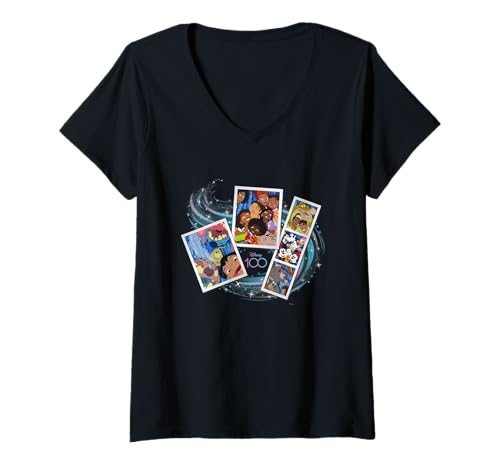 T-shirt Stitch et Encanto Disney 100 col V pour femme fan de pop culture