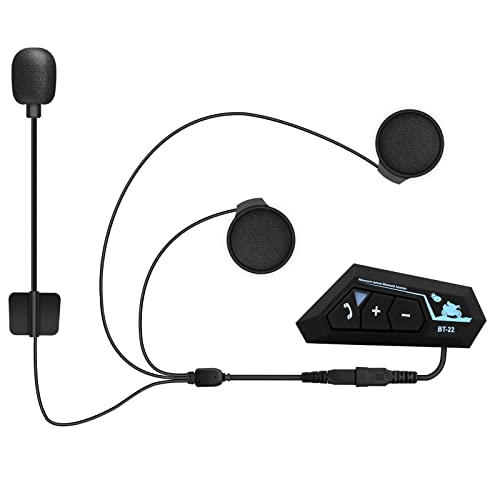 Geva Motorcycle Helmet Bluetooth Headset,BT-22 Outdoor Waterproof Motorcycle Bluetooth Helmet Headset,70 Hours Playing time High Sound Quality System with Big Button/Music Call Control/Handsfree/GPS