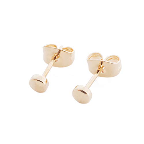 Honeycat Tiny Circle Stud Earrings in 18k Rose Gold Plate | Minimalist, Delicate Jewelry (Rose Gold)