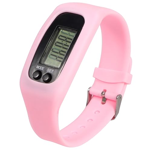 Angoily Pulsera Deportiva Inteligente con Podómetro para Hombre y Contador de para Caminar y Correr Diseño Desmontable y Duradero Color Rosa