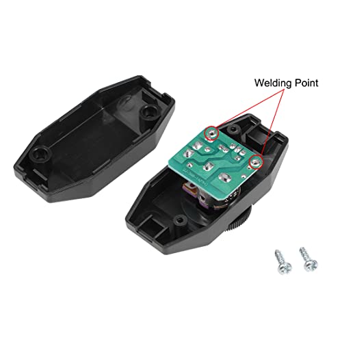 Uxcell Rotary Cord Switch Ac 250V 2A Slide Control Lamp Dimmer 100-Watt Black (Pack Of 4) #TOP2