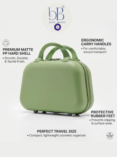 Image of Travel Makeup Case with Lock & Luggage Strap, ABS Hard Shell Cosmetic Vanity Case, Portable Makeup Organizer for Women, Beauty Storage Box for Makeup, Skincare & Toiletries (Mint Green, Model 4)