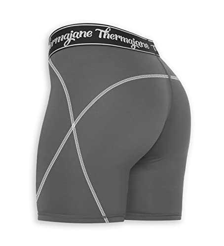 Thermajane Compression Shorts For Women Athletic Spandex Volleyball Shorts Women (X-Small, Steel Grey) #TOP1