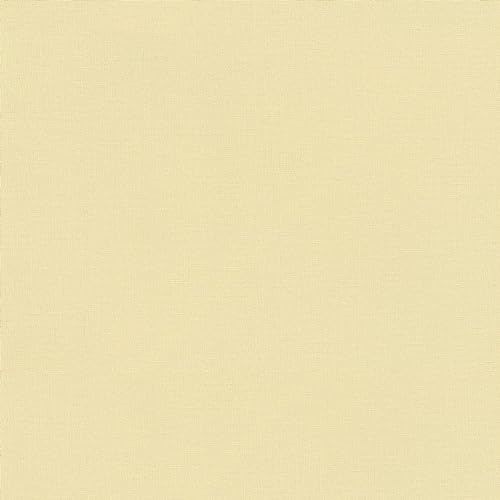 Rasch Tapete 447521 - Einfarbige Vliestapete in Gelb mit Leinenoptik, Textilstruktur aus der Kollektion Country Charme