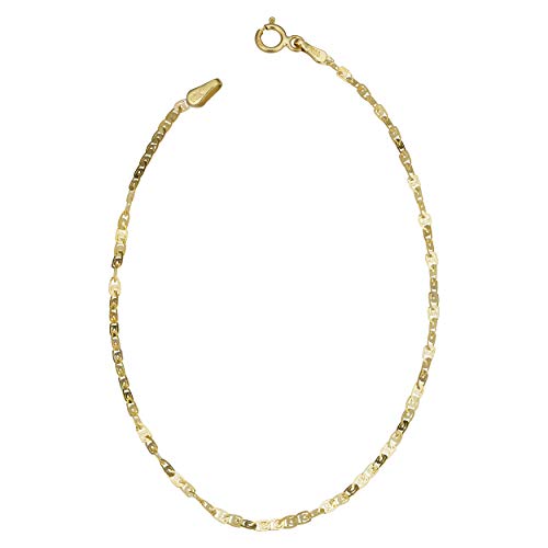 Kooljewelry 10k Yellow Gold Flat Twisted Love Link Bracelet (1.8 mm, 7.5 inch)