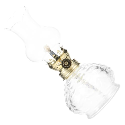 GALPADA Lámpara de Queroseno Vintage de Vidrio Resistente al Calor para Uso Interior Decoración de Mesa y Ambiente Salón y Dormitorio