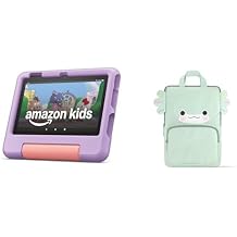 Amazon Fire 7 Kids Tablet Sleeve Bundle Bundle includes Amazon Fire 7 Kids tablet, 16GB, Purple & Axolotl Carrying Case