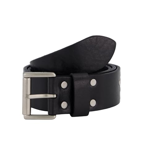 Women's 1.5 Inch Jesus Loves You Studded Leather Belt, Roller Buckle, Adjustable Sizing