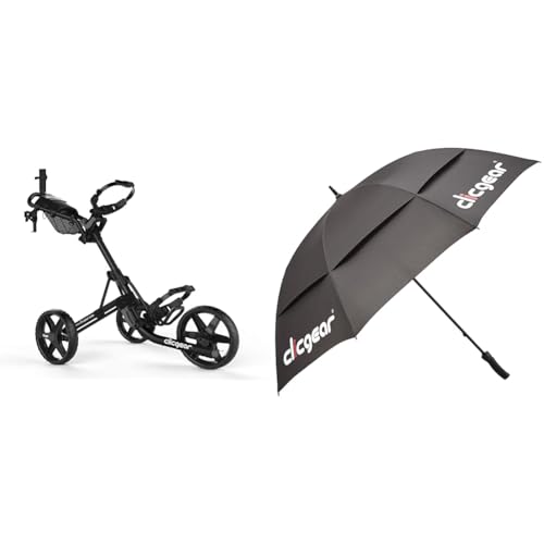 Chariot Clicgear 4.0 noir chariot de golf 3 roues avec grand parapluie noir unisexe