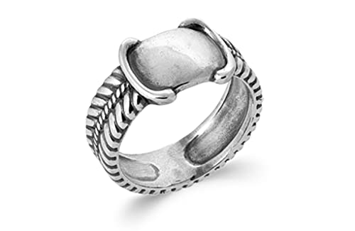 Bague pour Homme en Argent Évitez l'Oxydation avec cet Anneau Large Carré