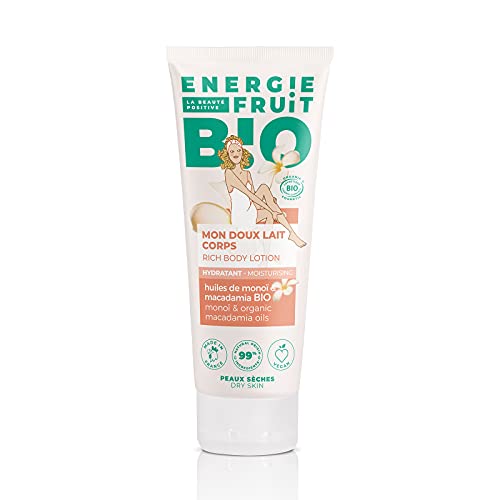 ENERGIE FRUIT | Lait Corps Hydratant | Certifié BIO par Ecocert | Monoï & Huile de Macadamia | Vegan | 200ml