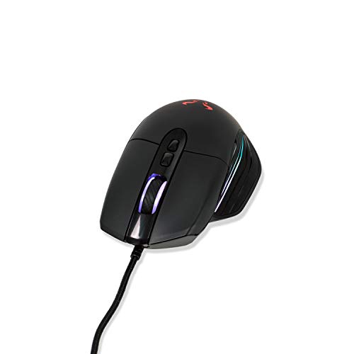 RIOTORO Nadix MR-807I Gaming Maus 10000 DPI optischer Sensor RGB LED 16 mio Farben 7 programmierbare Tasten