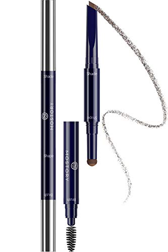 MOSTORY 3 in 1 Eyebrow Pencil - Super Model Perfect Brow Stylist Waterproof Brown Eye Brow Makeup Long Lasting Professional Soft Powder Pen Brush (MEDIUM BROWN)