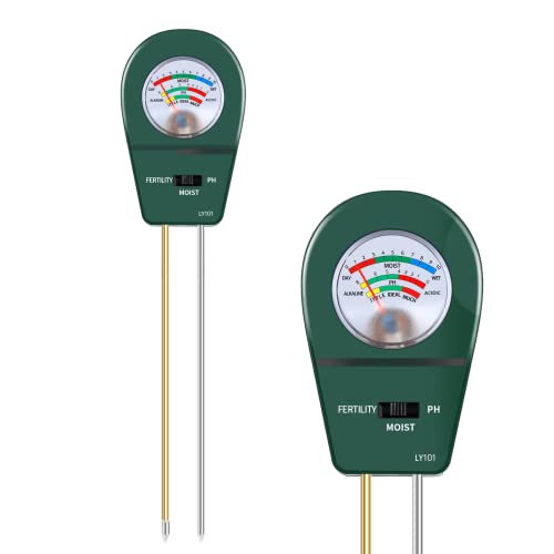 xinsion- Probador de suelo 3 en 1, prueba de fertilidad del suelo, mide el pH del jardín, cuidado del césped, macetas, sensor medidor de humedad del suelo para horticultura, sin batería (verde)