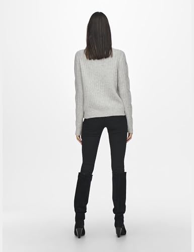 JdY Damen Jdyandrea L/S Zip Cable KNT Strickpullover, Super Light Grey Melange, L EU – Ansicht 4