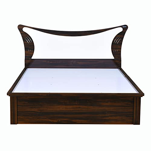 Image of Nilkamal Estana Engineered Wood King Bed with Hydraulic Storage (Color - Brown; Delivery Condition - Knock Down)