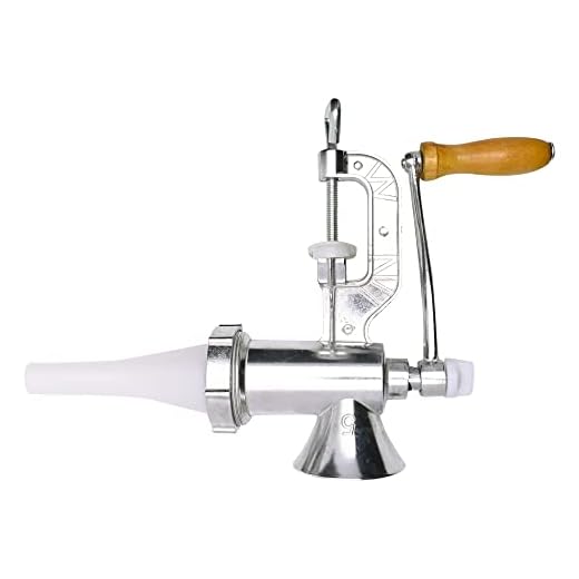 Mimo Style Moedor Manual Para Carnes e Embutidos, Feito de Alumínio e Plástico Cabo em Madeira Maior Segurança, Resistência e Praticidade