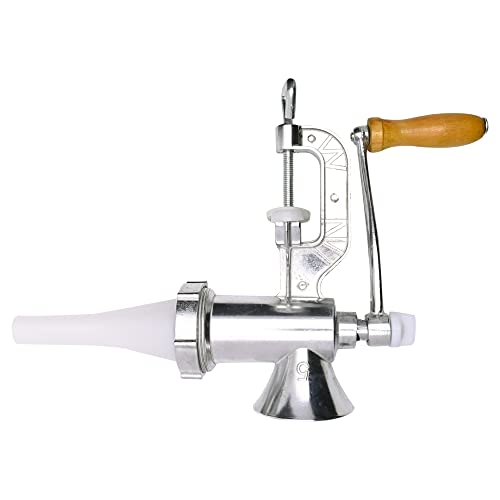 Mimo Style Moedor Manual Para Carnes e Embutidos, Feito de Alumínio e Plástico Cabo em Madeira Maior Segurança, Resistência e Praticidade