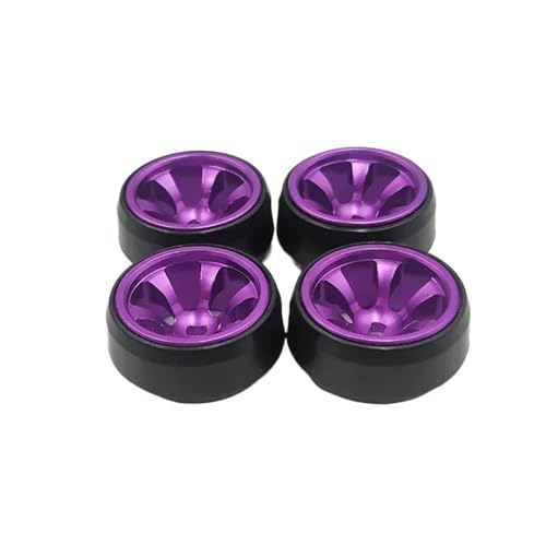 Rc Maquetas Piezas Para Wltoys K989 K969 Para Mini-Q Para Mini-Z Para HGD1 DRZ XRX 1:28 4 Uds Para Cubo Rueda Metal Neumático Deriva Rc(PURPLE)