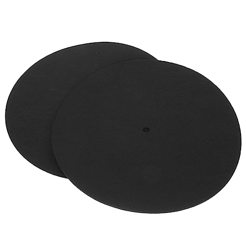 Kisangel 2Pcs Vinyl Record Player Pad Thickness Turntable Platter Mat Noise Reduction Vibration Control Protective Mat for Vinyl Records