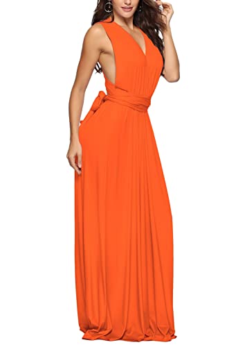 shownicer Damen Elgant Lange Abendkleider Multiway Brautjungfernkleid Wickelkleid V-Ausschnitt Cocktailkleid Bodenlang Partykleid Rückenfrei...