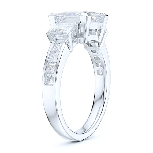 Sterling Silver 1.5ct Classic Three Stone Style All Simulated Princess Cut Diamond or Genuine Moissanite Promise Engagement Ring4