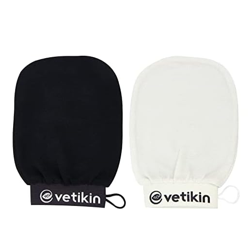Korean Exfoliating Mitt Exfoliating Glove 2 Pack for Body Skincare Microdermabrasion at Home Bath Shower for Dead Skin Removal Spray Tan Removal Korean Scrub Mitt (Black & White)