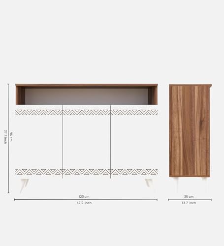 Image of Spyder Craft Engineered Wood Shoe Rack with Door Multi-Layer Storage Organizer Shelf Free Standing Stand Entryway Rack Cabinets (Wood Brown & White /120 x 96 x 35 cm), DIY(Do-It-Yourself) (SL1)