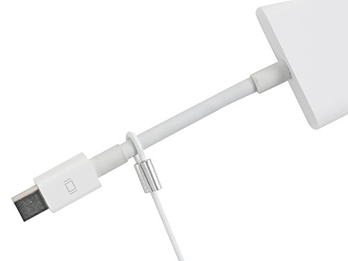Tetherties Cable Tethers White 60 Pack | Patented Pre-Assembled Adapter Tethers | Secure Your Computers Adapters & Mac Dongles | Easy Installation | Free Crimping Tool #TOP1