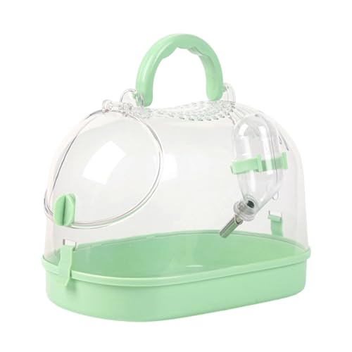 Portable Hamster Carriers Cage for Travel with Clear Window Ventilation Transportation Carry Box with Waterer Hamster Travel Cag