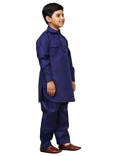 Image of Pro-Ethic Style Developer Kids Ethnic Wear Cotton Pathani Suit for Boys|Plain Kurta Pajama