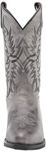 Laredo Mens Harding Waxed Leather Round Toe Casual Boots Mid Calf, Grey, 8 X-Wide2