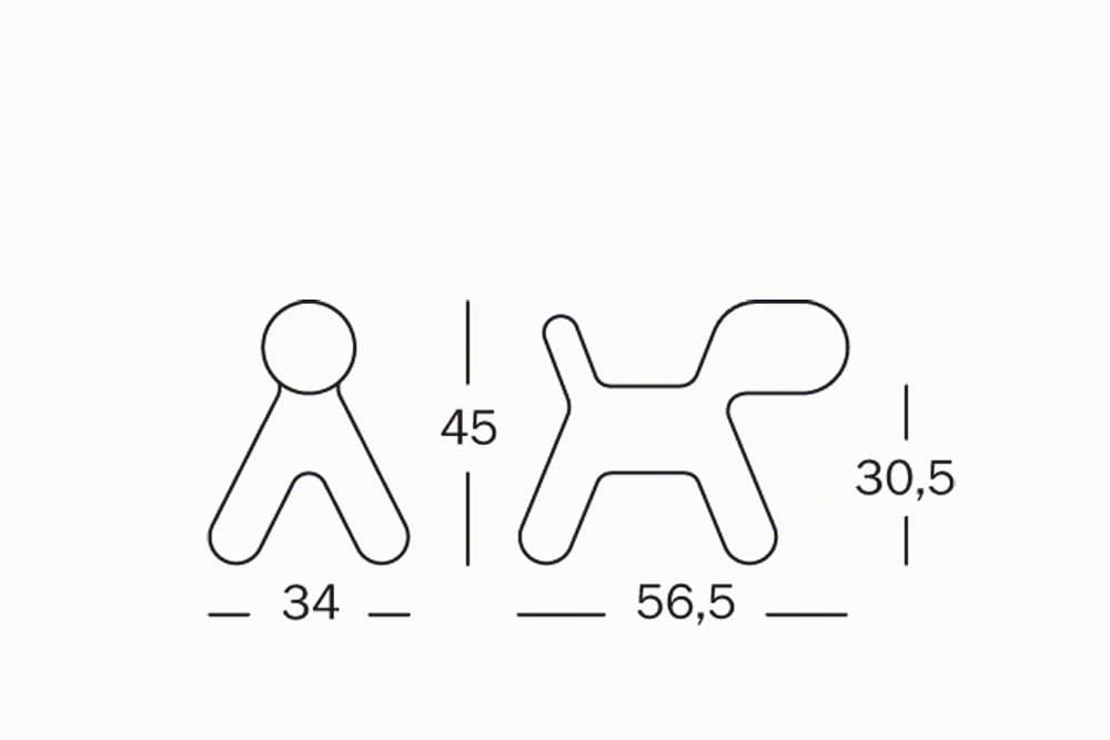 Kartell MagisMeToo Tabouret avec Surface Mate en polyéthylène Forme de Chien pour Enfant, Blanc, Taille M