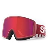 Winddichte Skibrille, Schneebrille für Damen und Herren, doppelstöckig, Anti-Beschlag, blendfrei, UV-Schutz, Violett