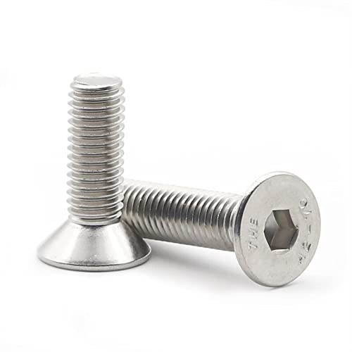 XMGKMN 2PC M8M10M12M16 304 ステンレススチール 皿頭 六角ソケット スクリュー ボルト フラットヘッド*x25x45x60x80x100 (色: キャメル)