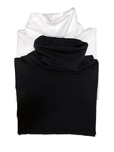 Felina | Long Sleeve Turtleneck 2-Pack | Loungewear | Sleepwear (Medium, Black White)