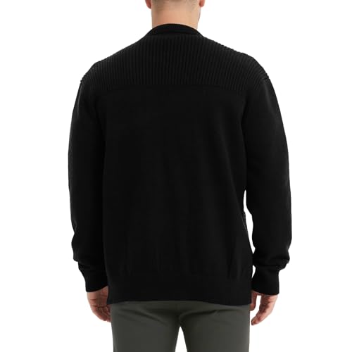 Cárdigan para hombre con cremallera completa y punto acanalado térmico 2