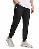 Alimens & Gentle Black Mens Joggers with Pockets Lounge Pants Lightweight Sweatpants Elastic Waist Casual Athletic Pant L