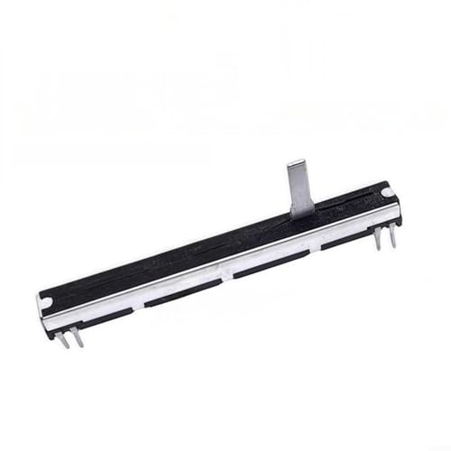 Image of EXTRWORY 75mm Straight Slide Potentiometer 8 Pins Stereo Fader for Sound Console A103 B103 B503 Double Channel Silver Metal Plastic 60mm Travel 15mm Shaft Height Recording(B503=B50K)