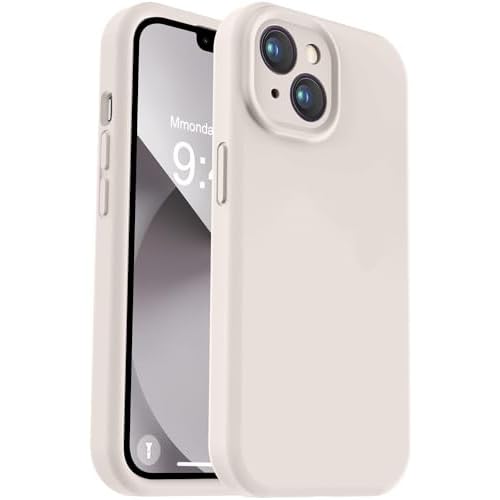 Vooii Compatible with iPhone 13 Case, Liquid Silicone Upgrade [Camera Protection] [Soft Anti-Scratch Microfiber Lining] Shockproof Phone Case for iPhone 13 6.1 inch – Stone