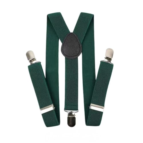 SE Tirantes para Pantalones Hombre en 7 Colores Disponibles| Tirantes Hombre con 3 Clips Resistentes| Accesorio para Traje Fiesta Boda (VERDE)