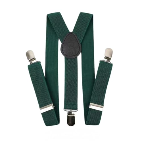 SE Tirantes para Pantalones Hombre en 6 Colores Disponibles| Tirantes Hombre con 3 Clips Resistentes| Accesorio para Traje Fiesta Boda (VERDE)