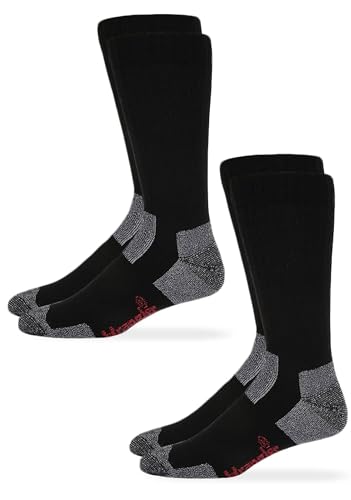 Wrangler Men's Steel Toe Boot Ultra-dri Work Crew Socks 2 Pair Pack