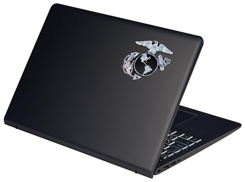 Image of Elektroplate US Marine Corps Insignia Premium Reflective Car Decal 3.25 inch | Officially Licensed USMC, Weatherproof Automotive Grade Metallic Domed Sticker - Water Bottle, Laptop & More; Made in the USA