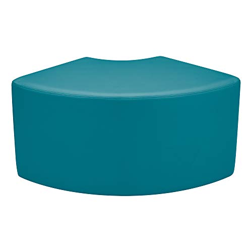 Image of Sprogs 18 inch H Structured Quarter Round Stool -Flexible Modular Collaborative Soft Seating for Office, Home, Lounge and School Classrooms with Durable Frame & Set of 2 inch Legs Add-on - Teal