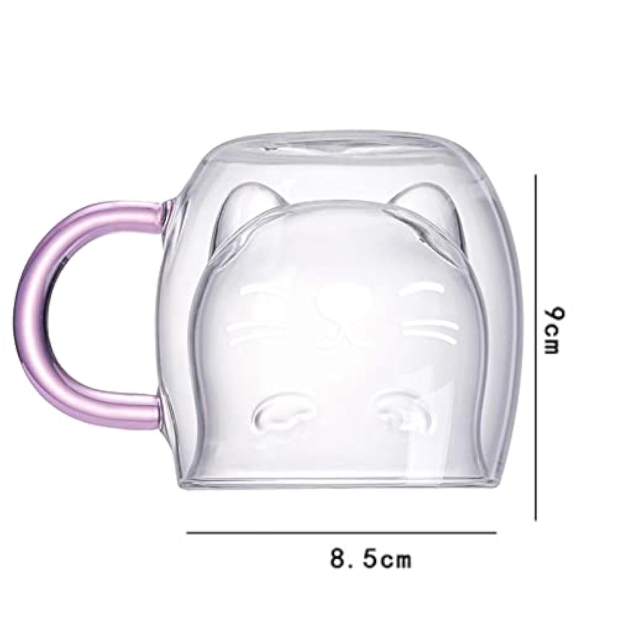 Cat Ear Shaped Glass Cup Borosilicate Glass